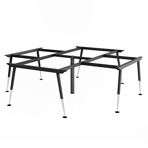 Khung bàn sắt bàn cụm 4 góc chân cone 2 tầng chữ A C4CA-2424