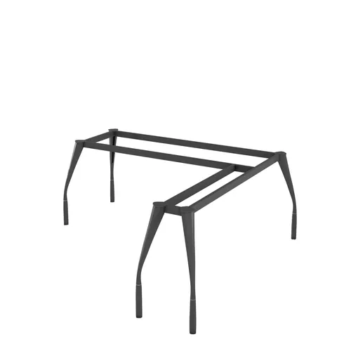 Khung bàn giám đốc góc L chân sắt cone đa giác N2GĐL-198