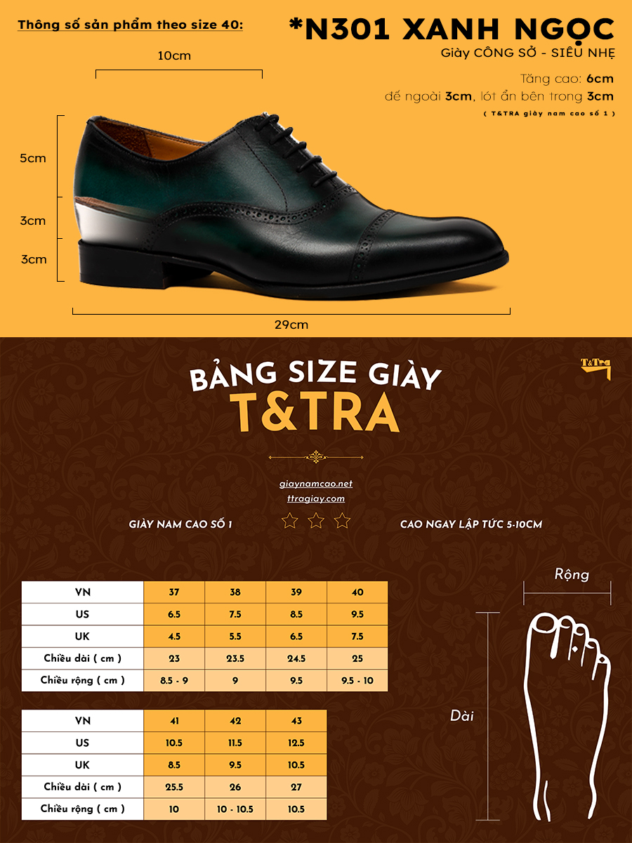 Giày Tăng Chiều Cao Nam