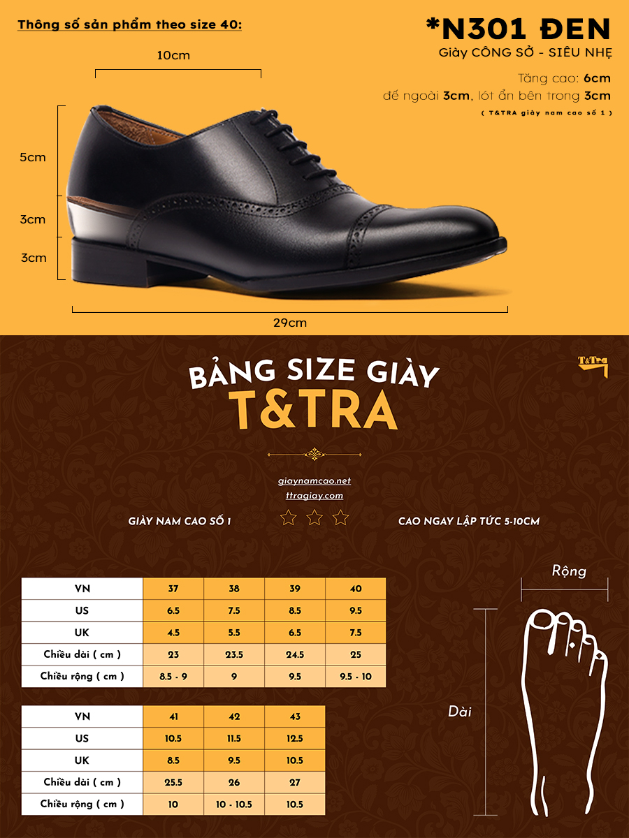 Giày Tăng Chiều Cao Nam