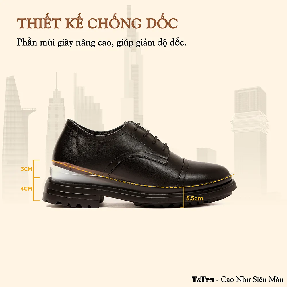 GIÀY ĐỘN NAM SIÊU NHẸ T121Đ CAO 7CM