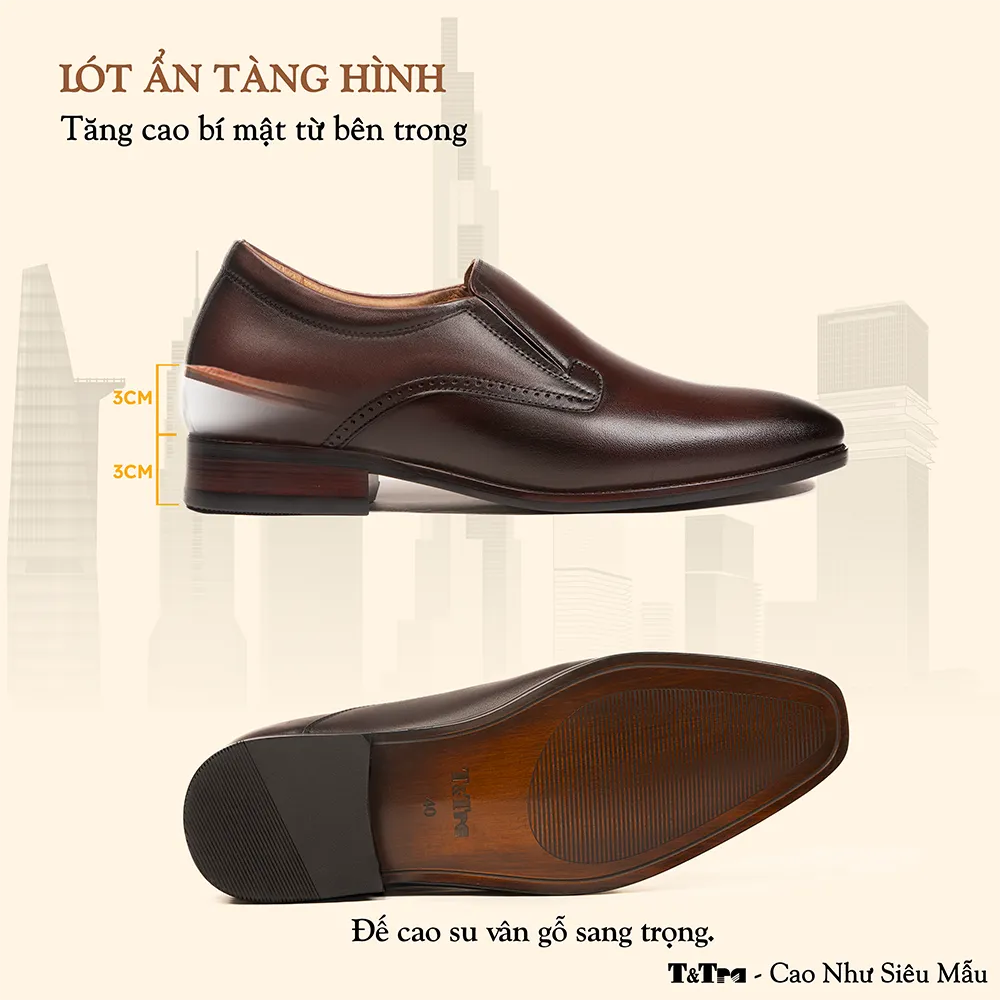 GIÀY TĂNG CHIỀU CAO NAM A215 ĐỎ ĐÔ 6CM