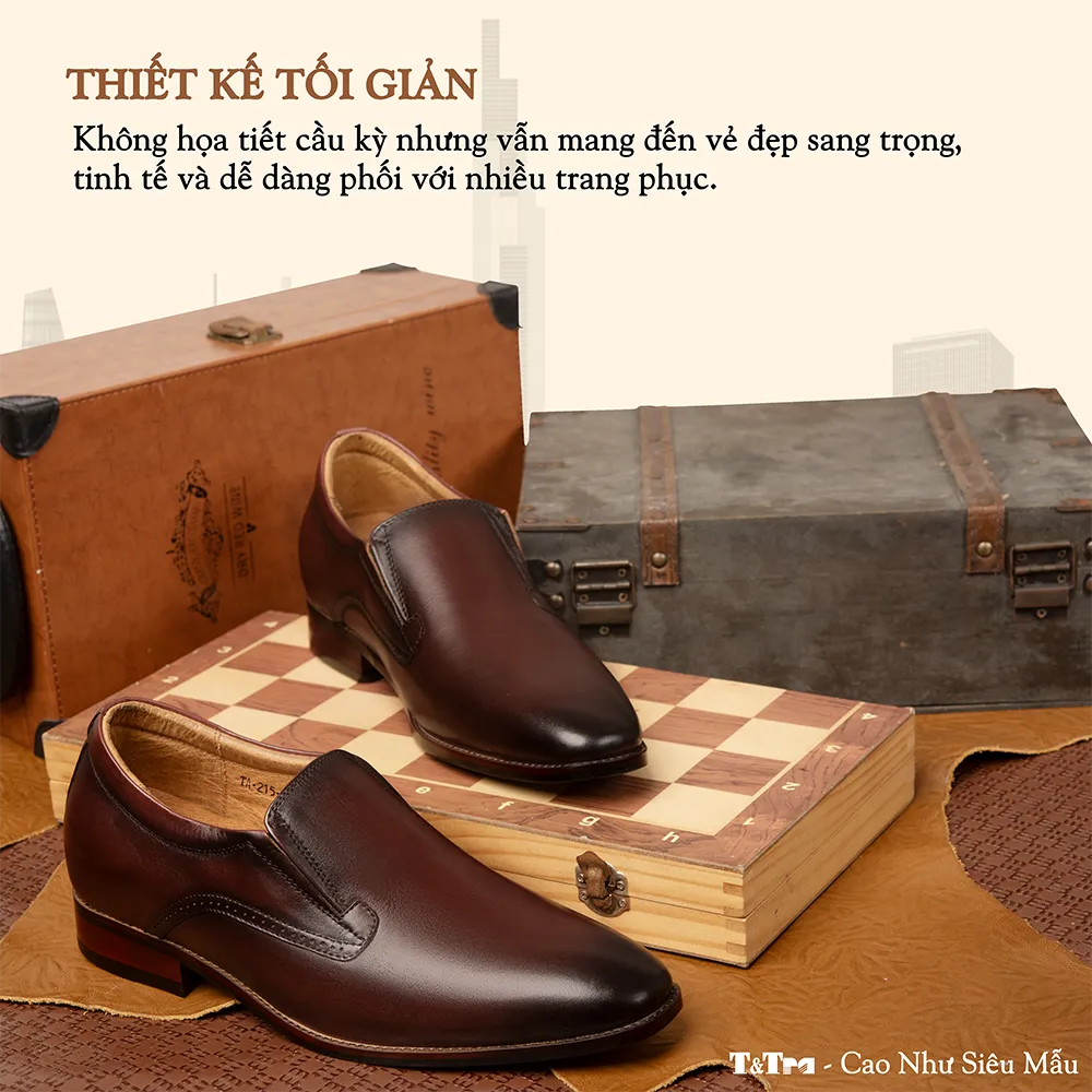 GIÀY TĂNG CHIỀU CAO NAM A215 ĐỎ ĐÔ 6CM