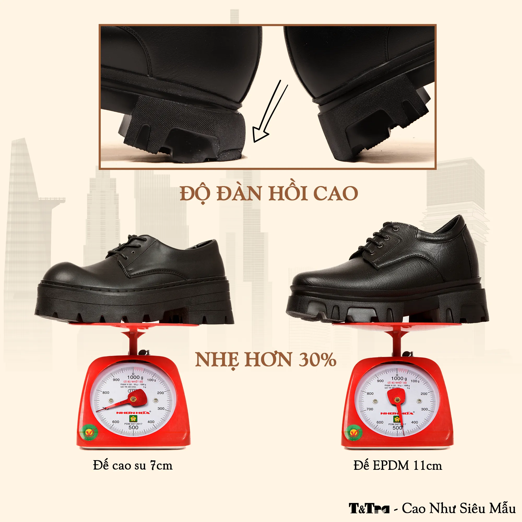 GIÀY TĂNG CHIỀU CAO NAM  SIÊU NHẸ T167 ĐEN SỌC CAO 11CM