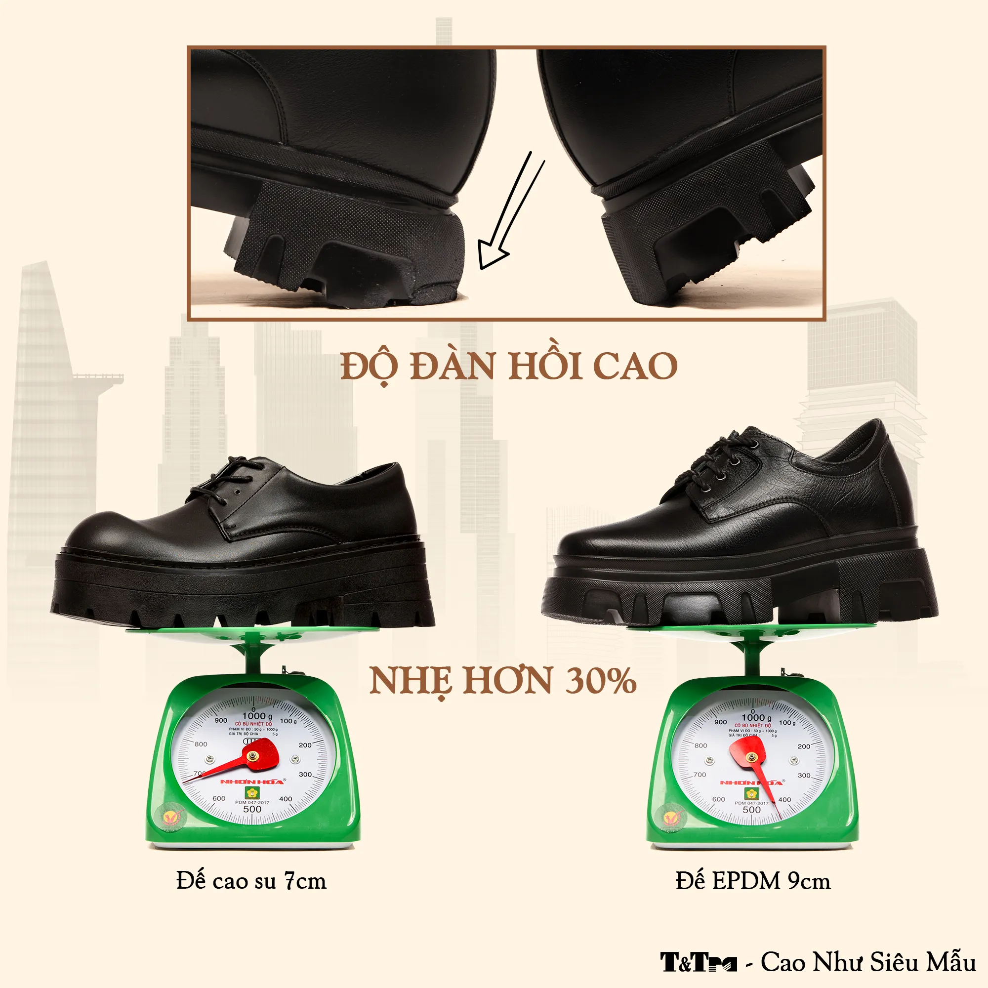GIÀY CAO NAM  SIÊU NHẸ T167ĐS CAO 9CM