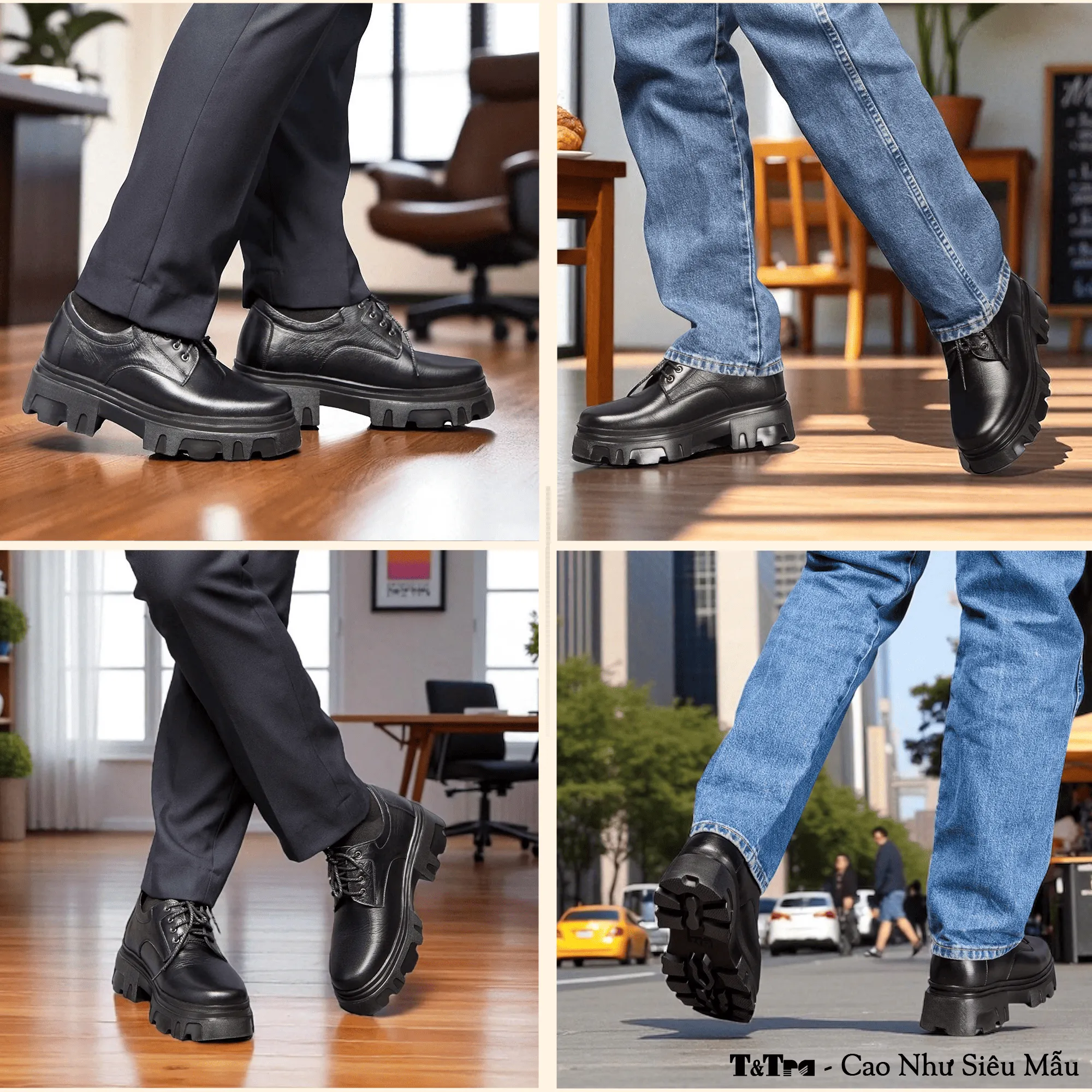 GIÀY CAO NAM  SIÊU NHẸ T167ĐS CAO 9CM