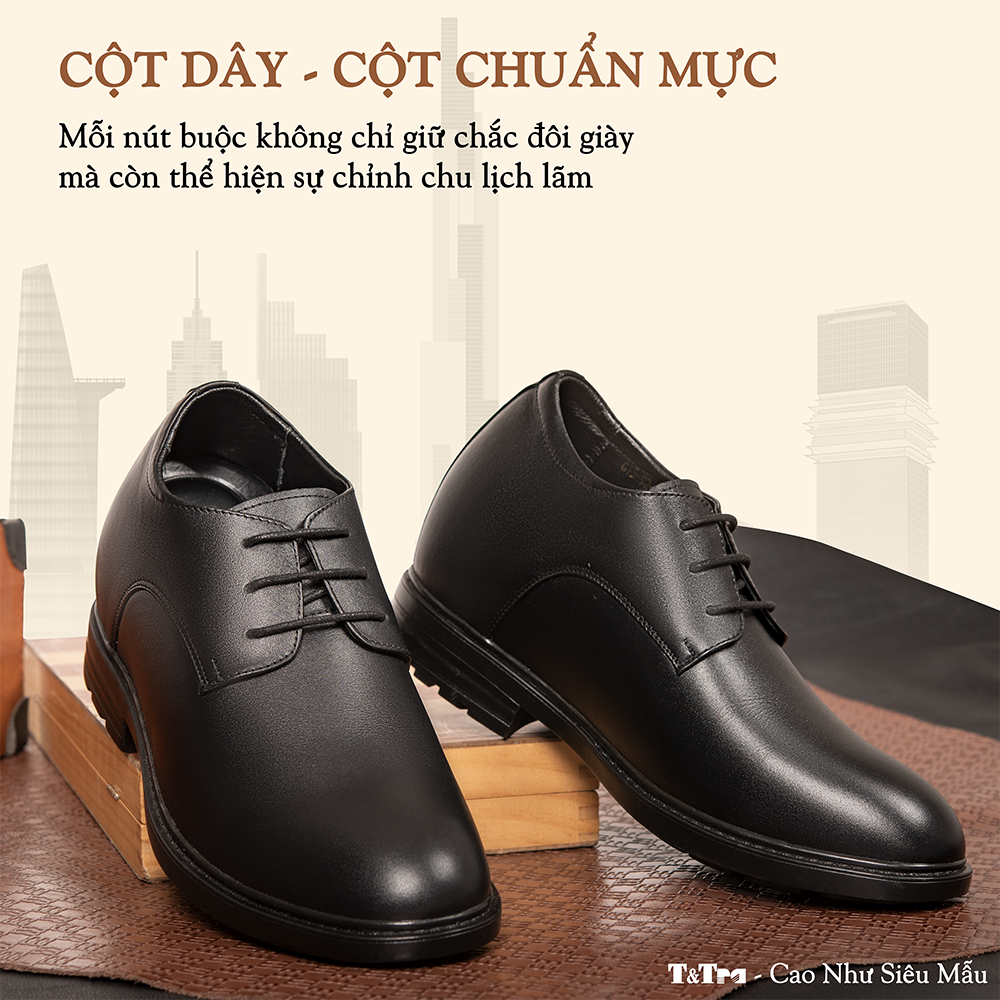 GIÀY ĐỘN NAM CAO 10CM SIÊU ÊM - CHỐNG DỐC T92 ĐEN