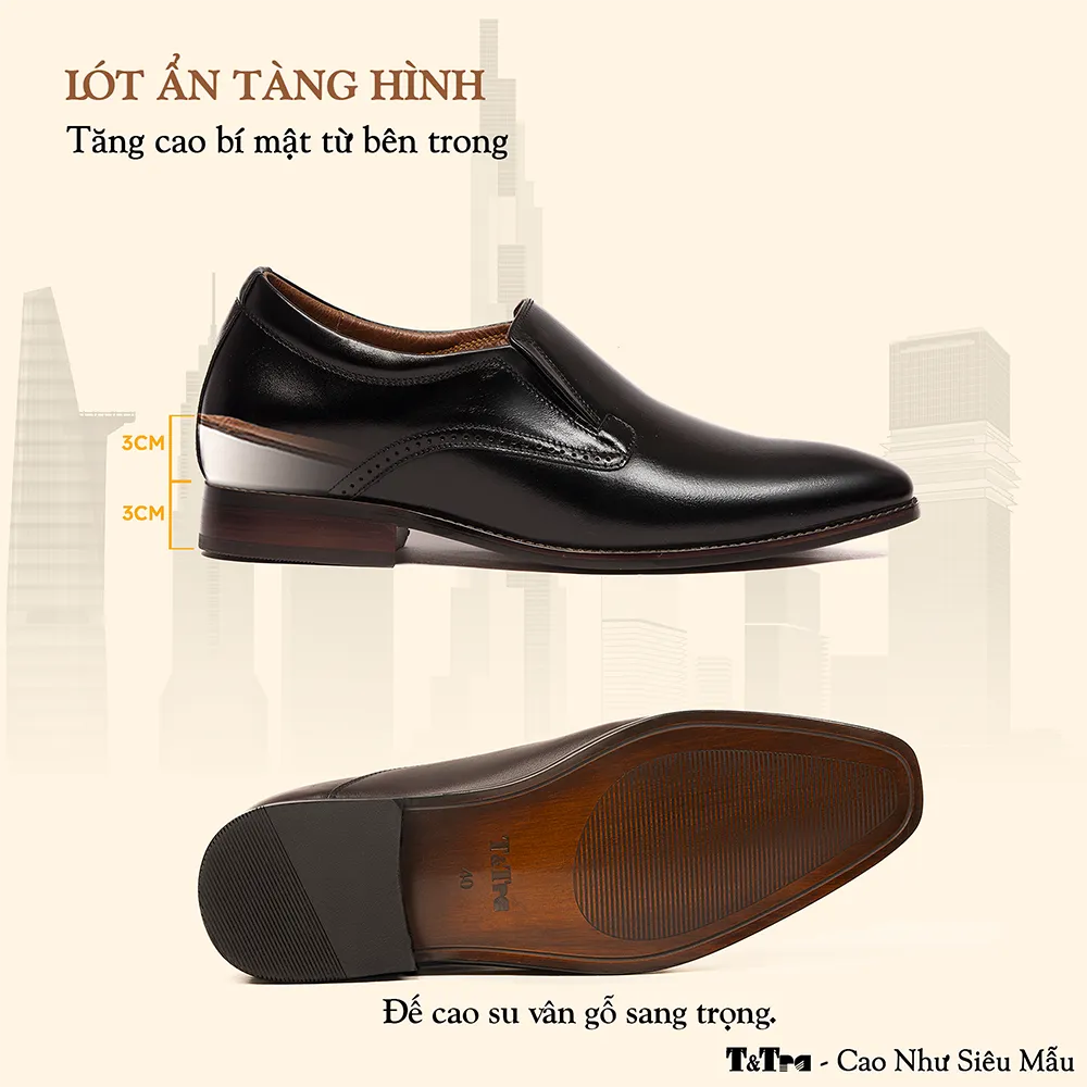 GIÀY TĂNG CHIỀU CAO NAM A215 ĐEN 6CM