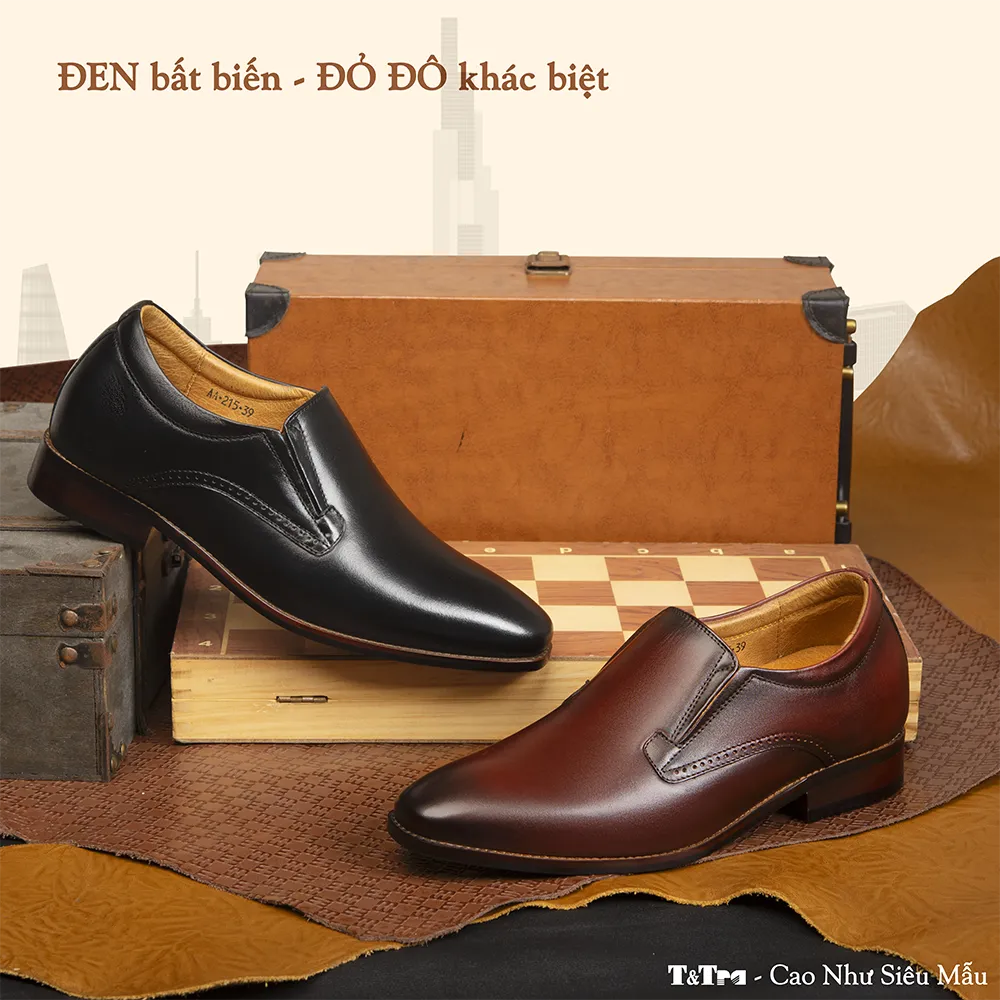 GIÀY TĂNG CHIỀU CAO NAM A215 ĐEN 6CM