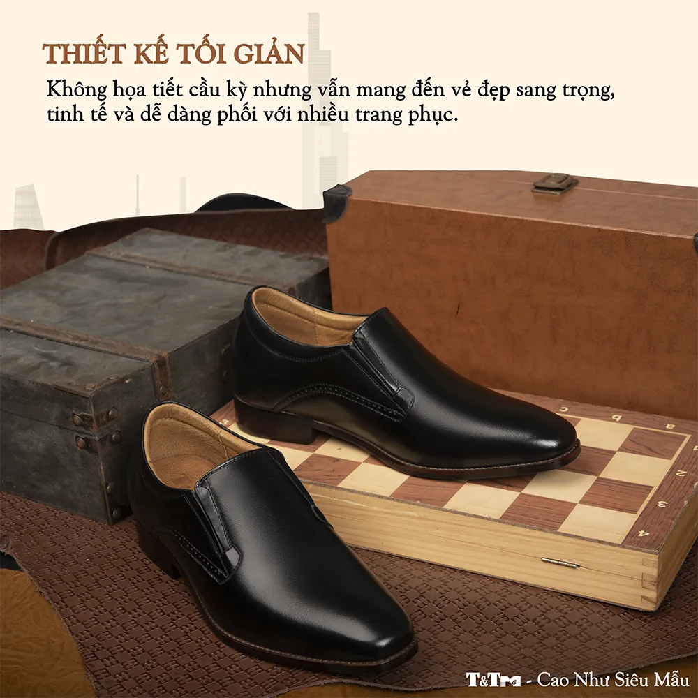 GIÀY TĂNG CHIỀU CAO NAM A215 ĐEN 6CM