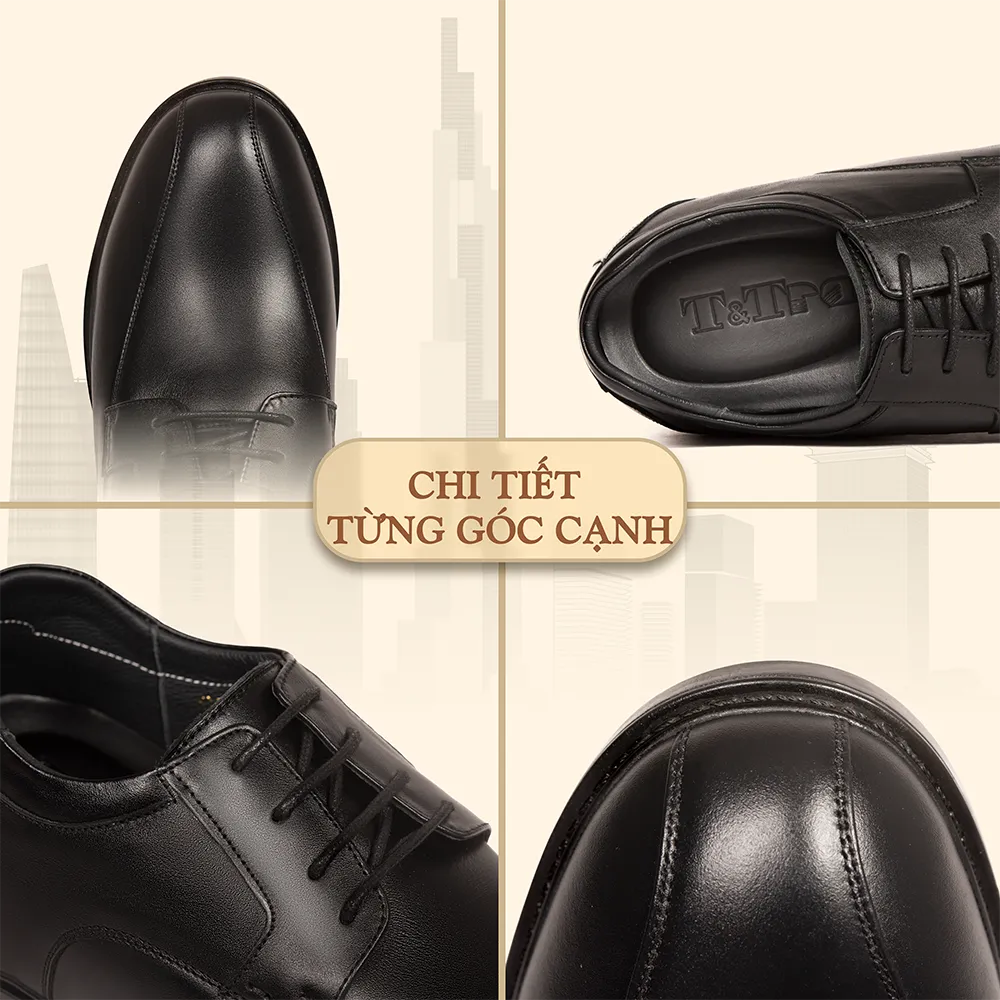 GIÀY ĐỘN NAM CAO 8CM SIÊU ÊM- CHỐNG DỐC T87 ĐEN