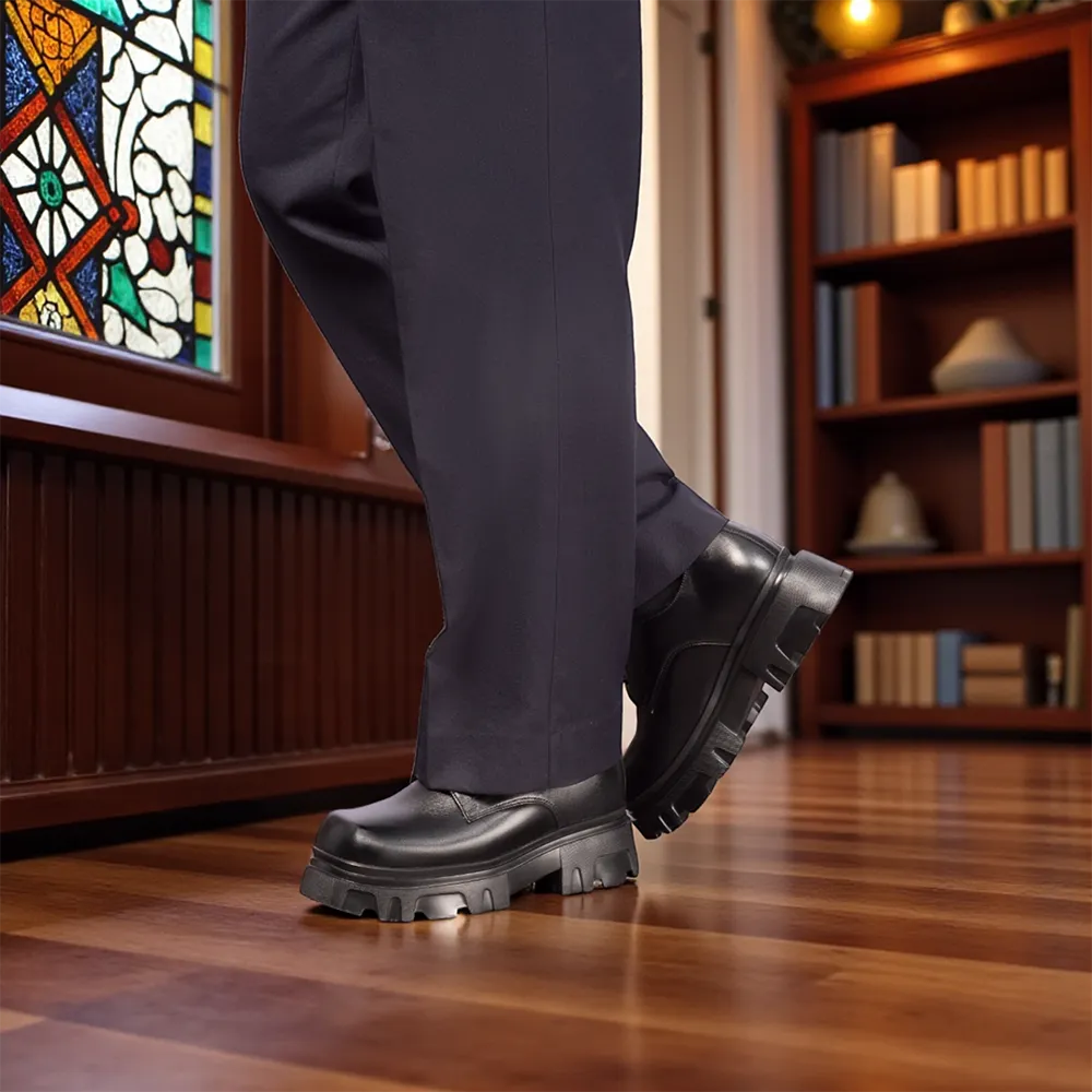 GIÀY TĂNG CHIỀU CAO NAM  SIÊU NHẸ T167 ĐEN SỌC CAO 11CM