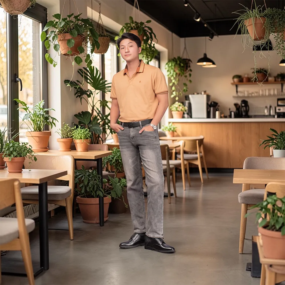 GIÀY ĐỘN NAM S1088 ĐEN 7.5CM - NHẸ NHƯ DÉP