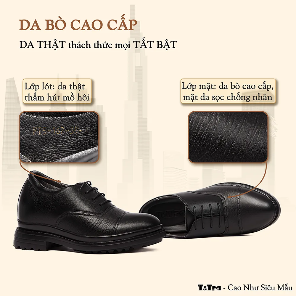 GIÀY CAO NAM SIÊU NHẸ T122Đ CAO 9CM