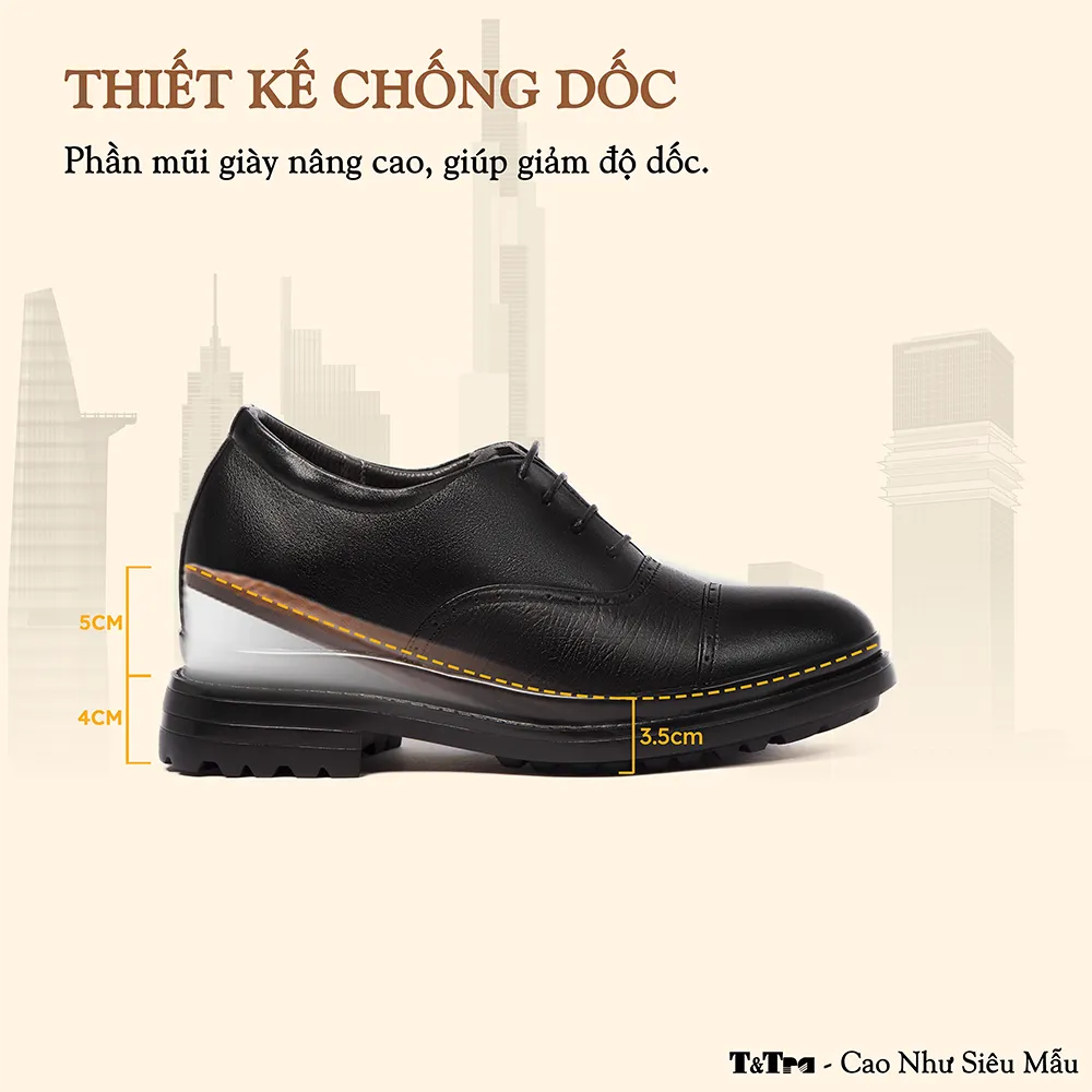 GIÀY CAO NAM SIÊU NHẸ T122Đ CAO 9CM