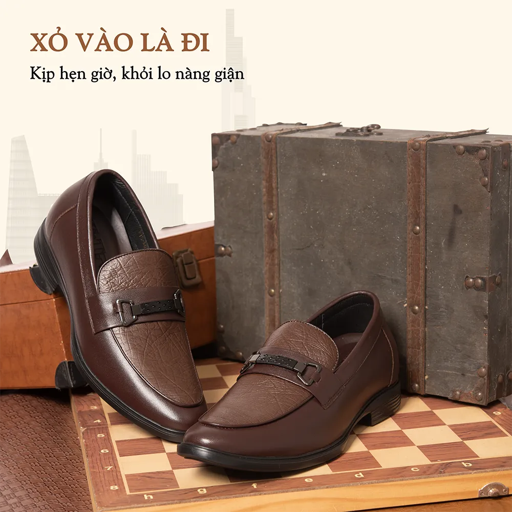 GIÀY CAO NAM T402 NÂU TỐI CAO 6.5CM