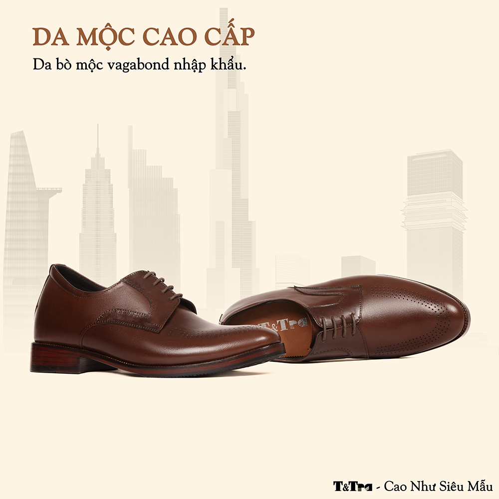 GIÀY TĂNG CHIỀU CAO NAM S2113 NÂU 6.5CM