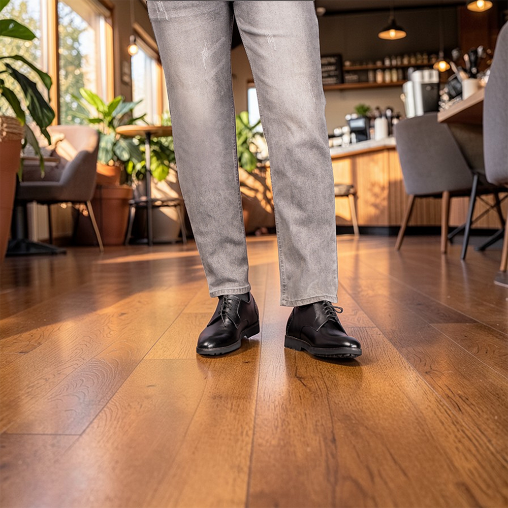 GIÀY TĂNG CHIỀU CAO NAM S1085 ĐEN TRƠN SIÊU NHẸ CAO 7.5CM