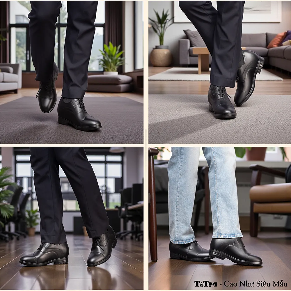 GIÀY ĐỘN NAM T96 ĐEN CAO 10CM