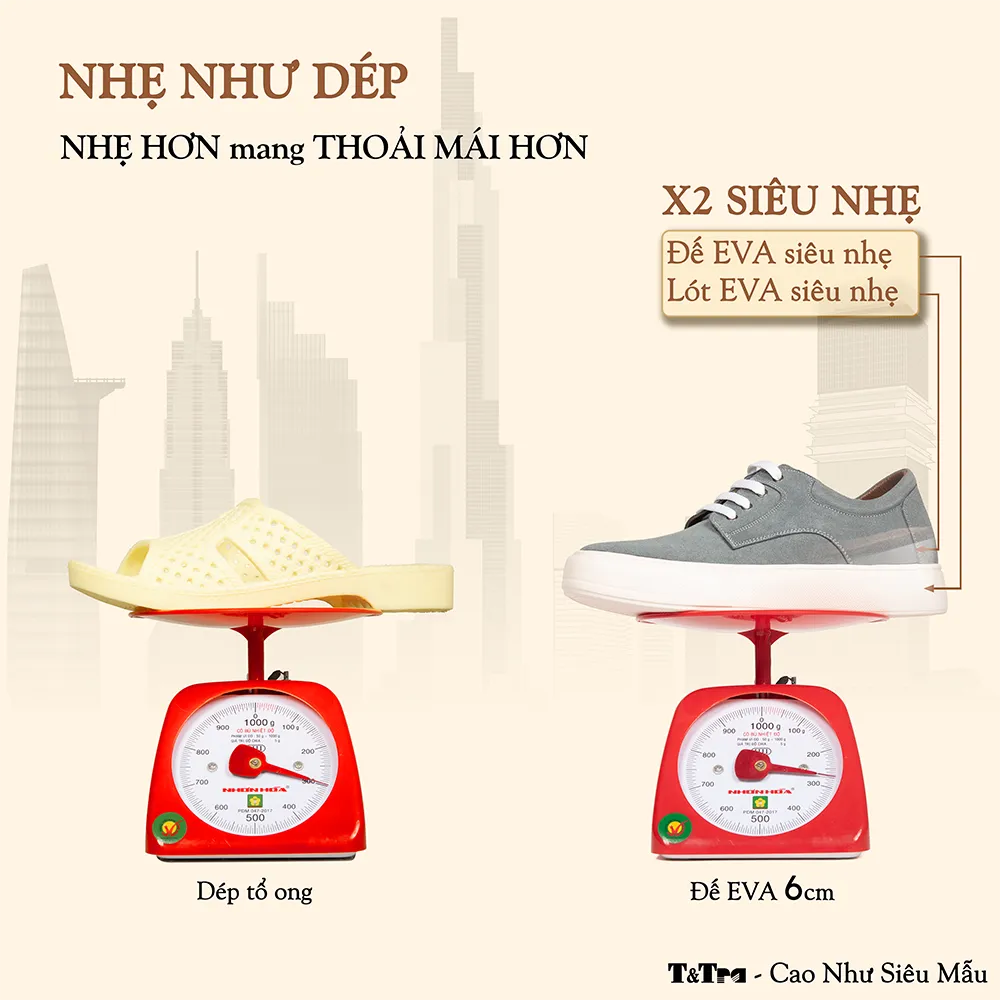 GIÀY CAO NAM T144 XANH CAO 6CM