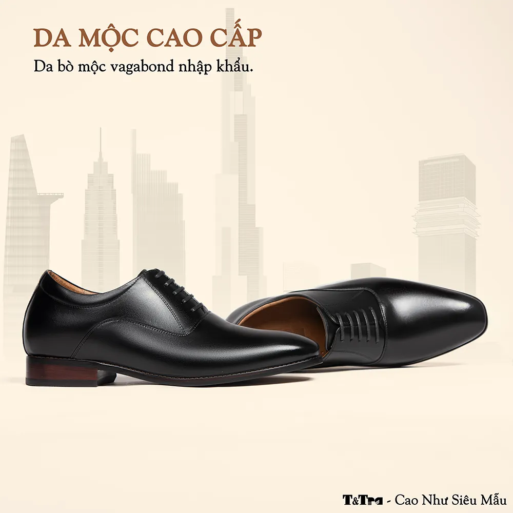 GIÀY CAO NAM A214 ĐEN 6CM