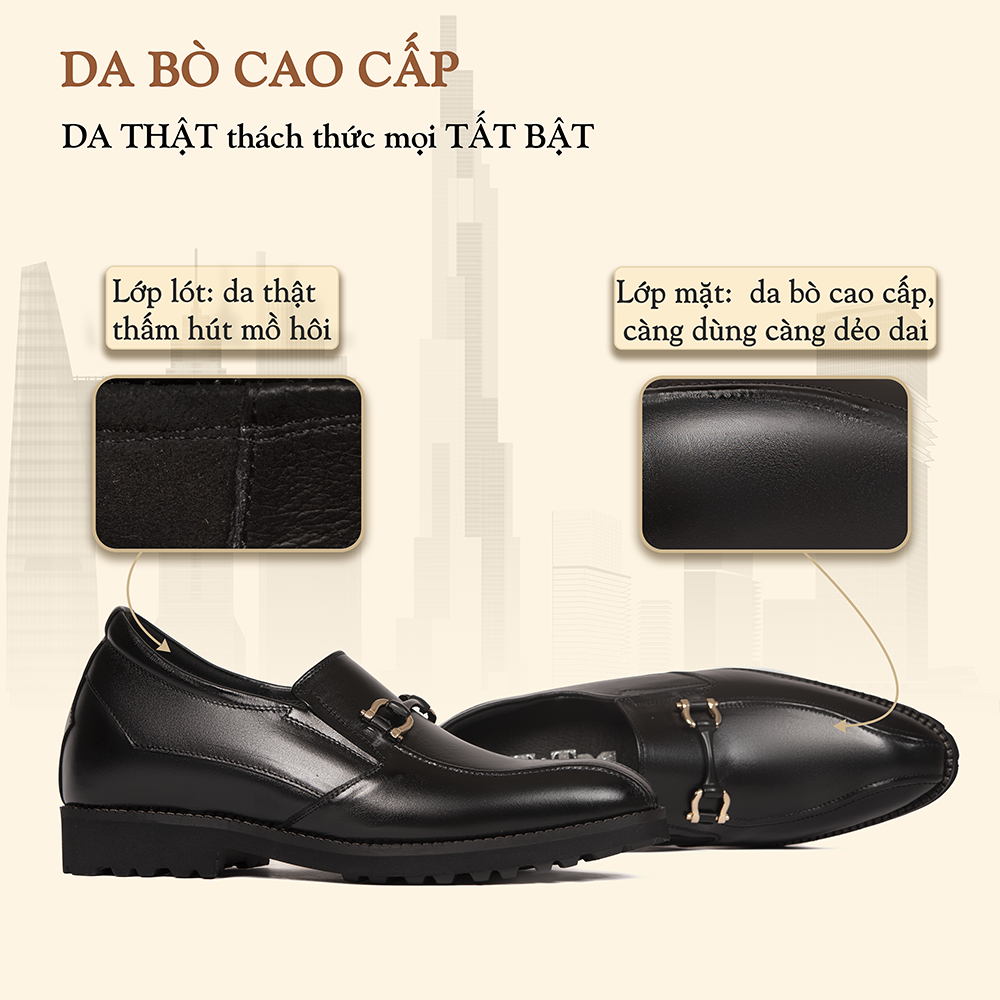 GIÀY CAO NAM SIÊU NHẸ S1097 ĐEN 7.5CM