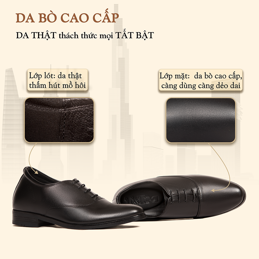GIÀY CAO NAM S1008 ĐEN CAO 6CM