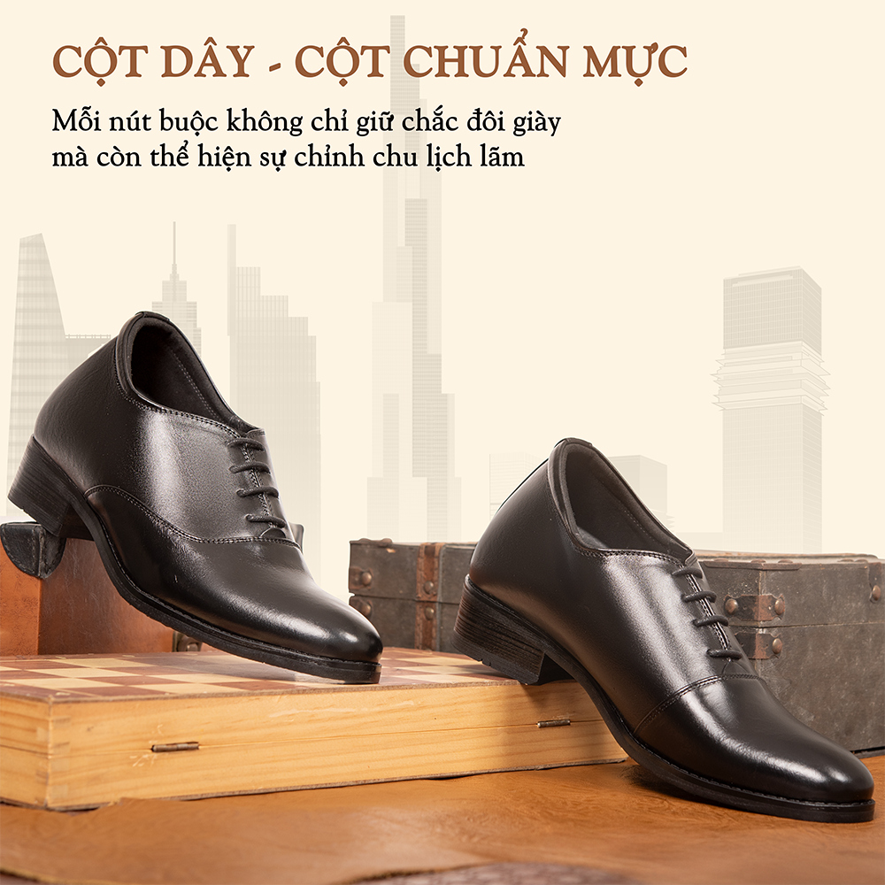 GIÀY TĂNG CHIỀU CAO NAM S1012 ĐEN TĂNG CAO 8CM