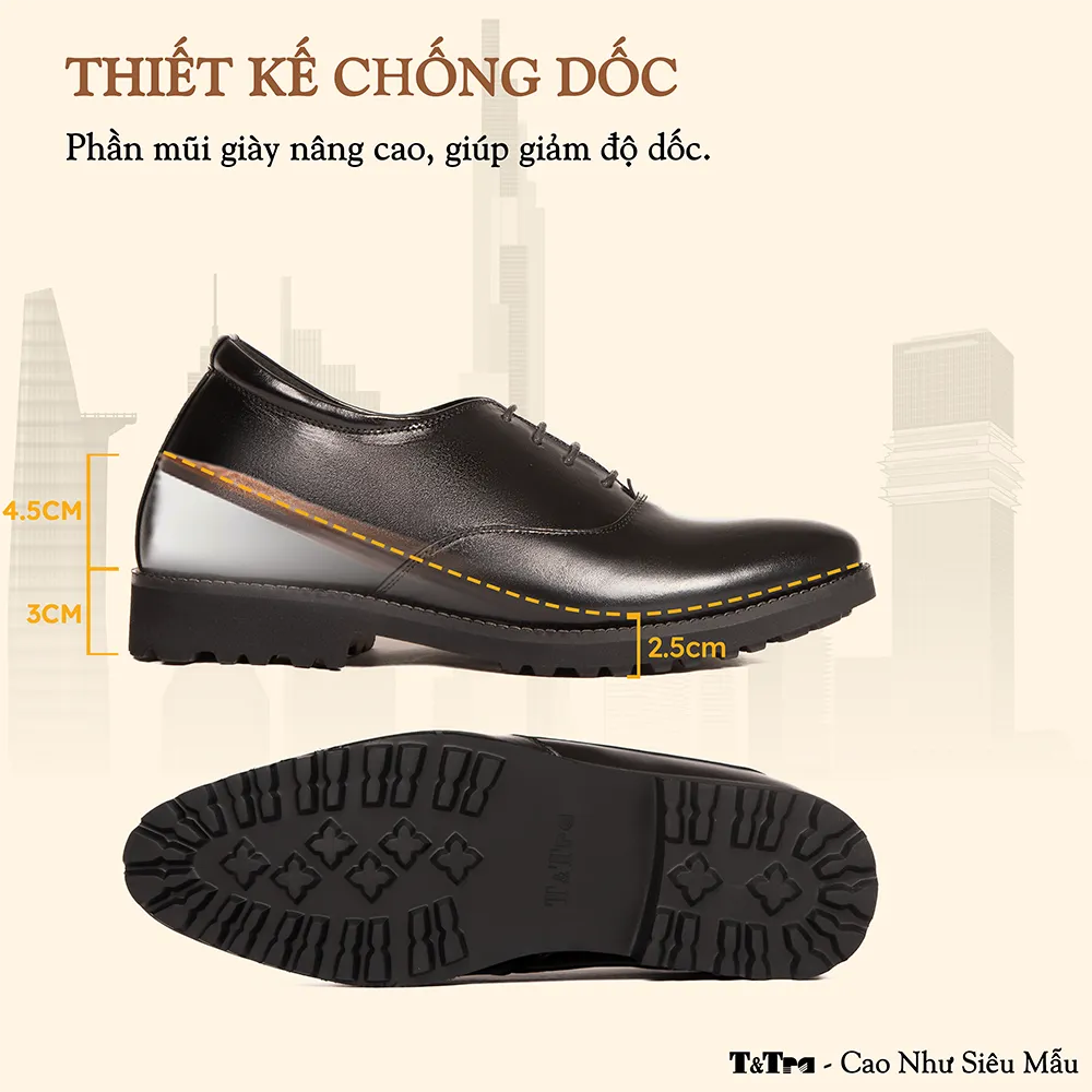 GIÀY CAO NAM S1099 ĐEN - NHẸ NHƯ DÉP