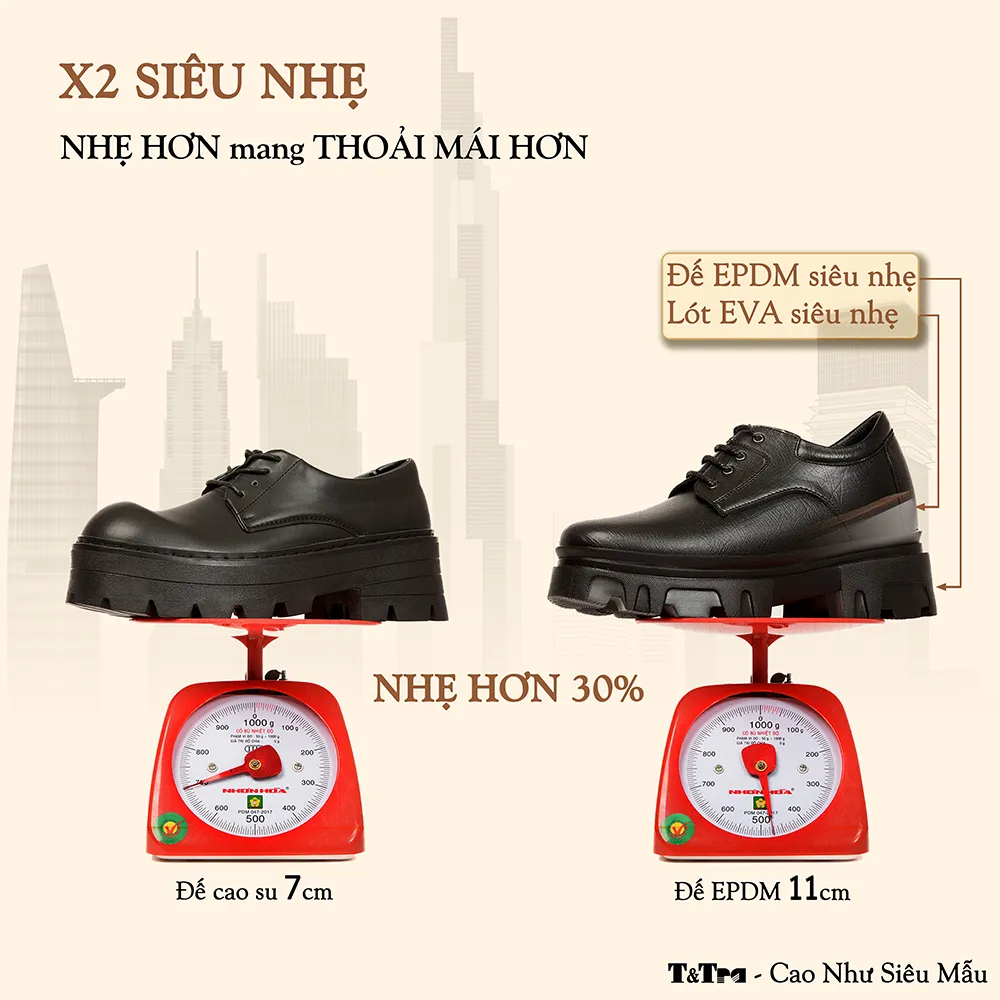 GIÀY TĂNG CHIỀU CAO NAM  SIÊU NHẸ T167 ĐEN SỌC CAO 11CM