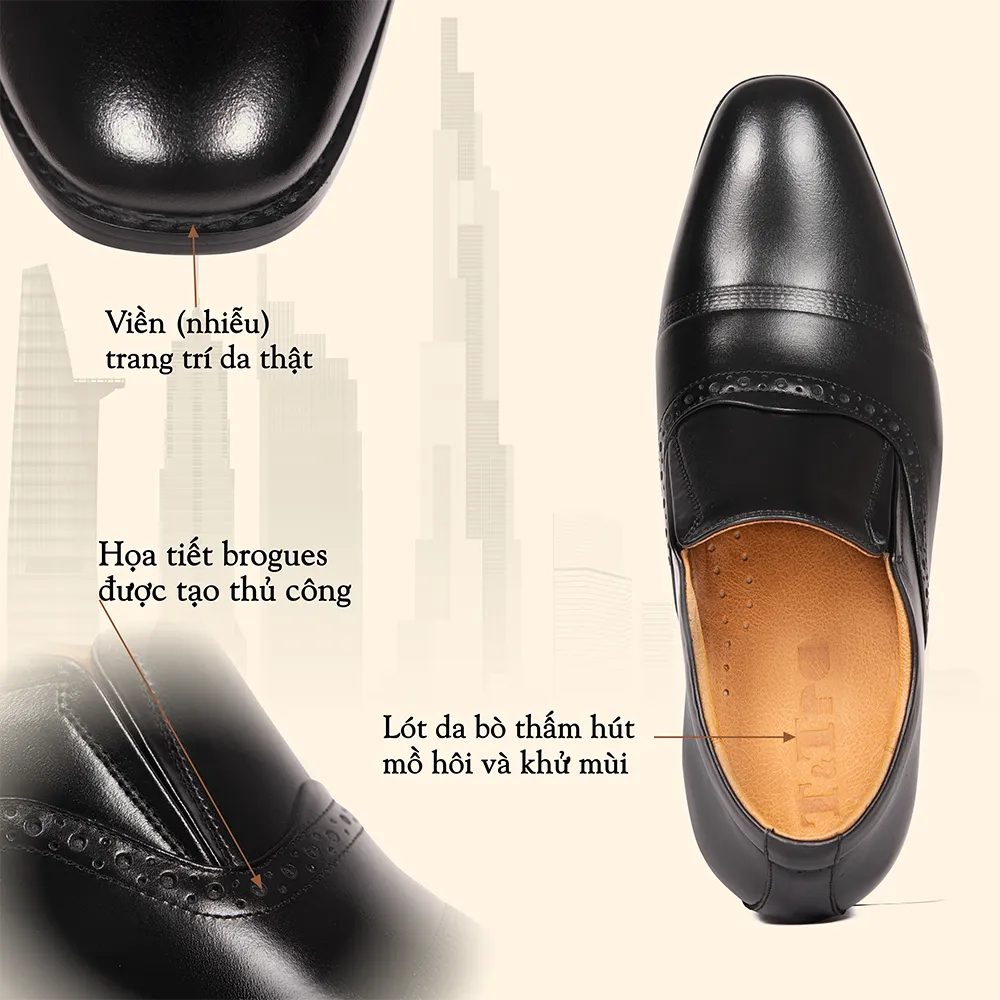 GIÀY TĂNG CHIỀU CAO NAM A211 ĐEN CAO 6CM