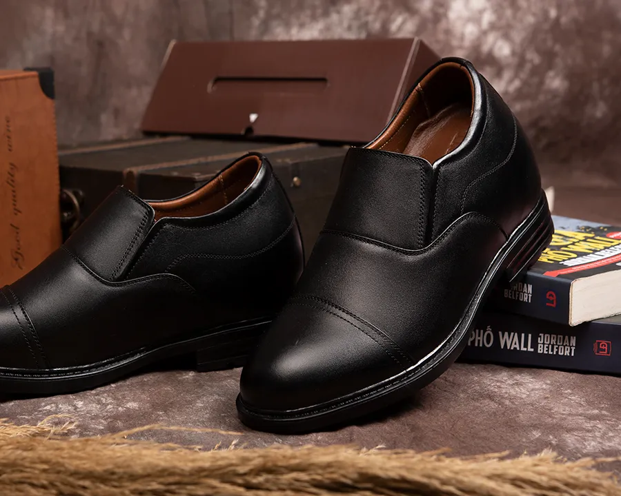 GIÀY ĐỘN NAM CAO 10CM SIÊU ÊM- CHỐNG DỐC T93 ĐEN