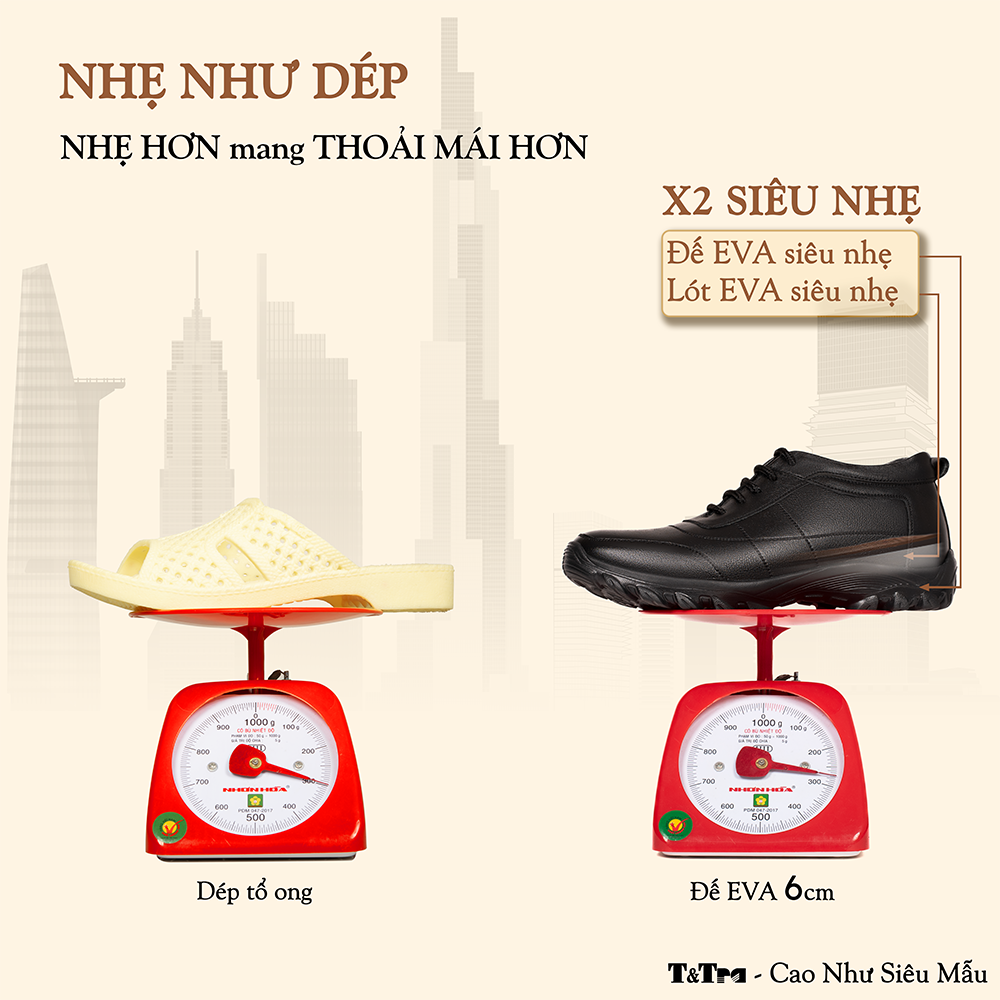 GIÀY ĐẾ CAO NAM T37 ĐEN CAO 6CM