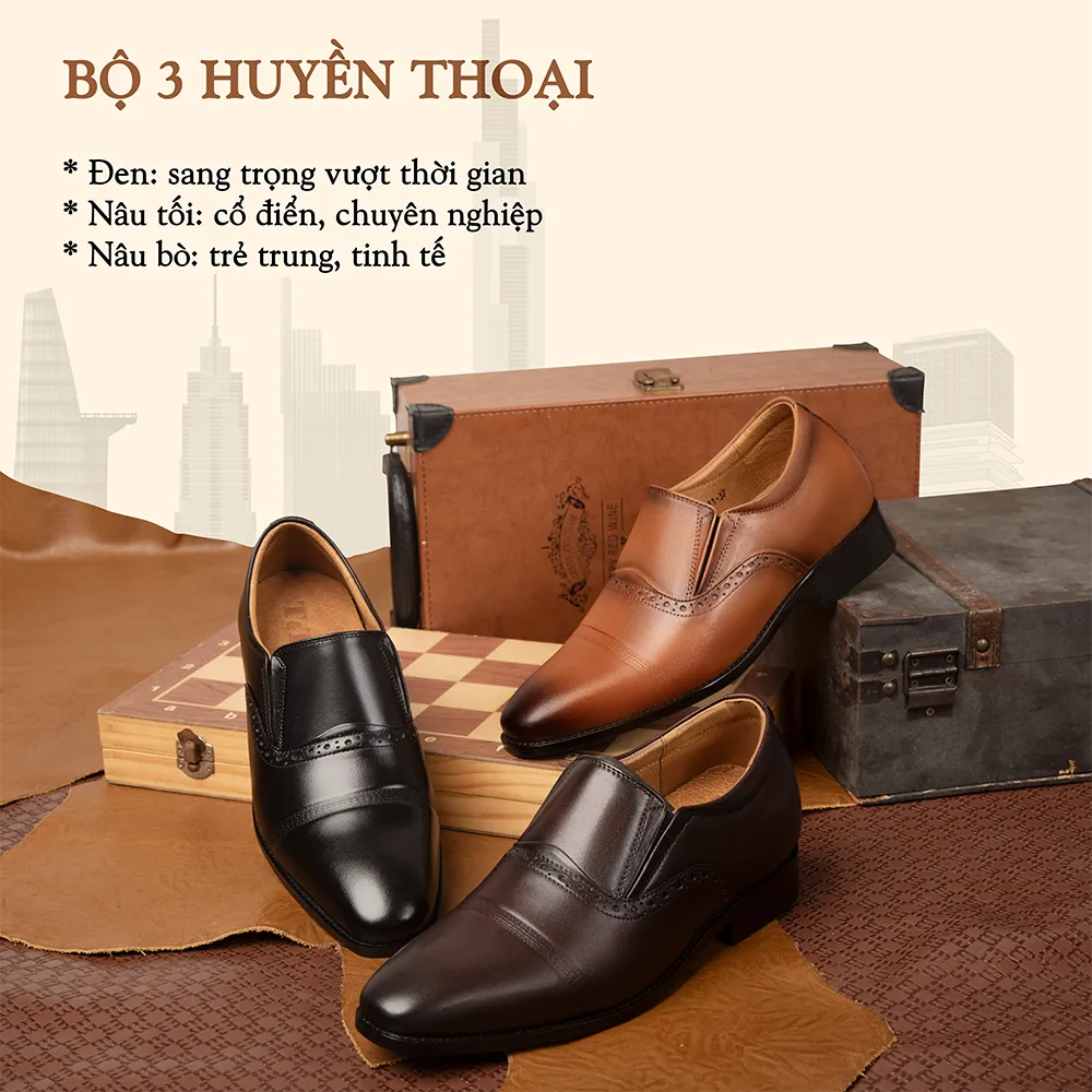 GIÀY TĂNG CHIỀU CAO NAM A211 NÂU TỐI CAO 6CM