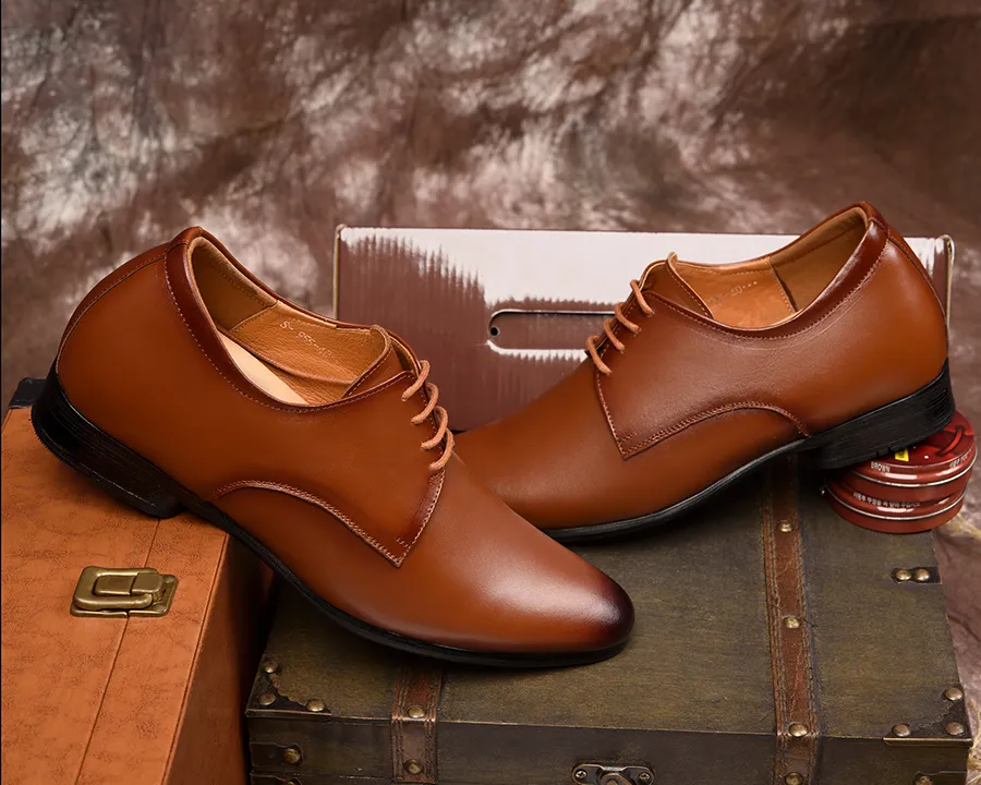 GIÀY TĂNG CHIỀU CAO NAM S955 NÂU WAT CAO 6CM