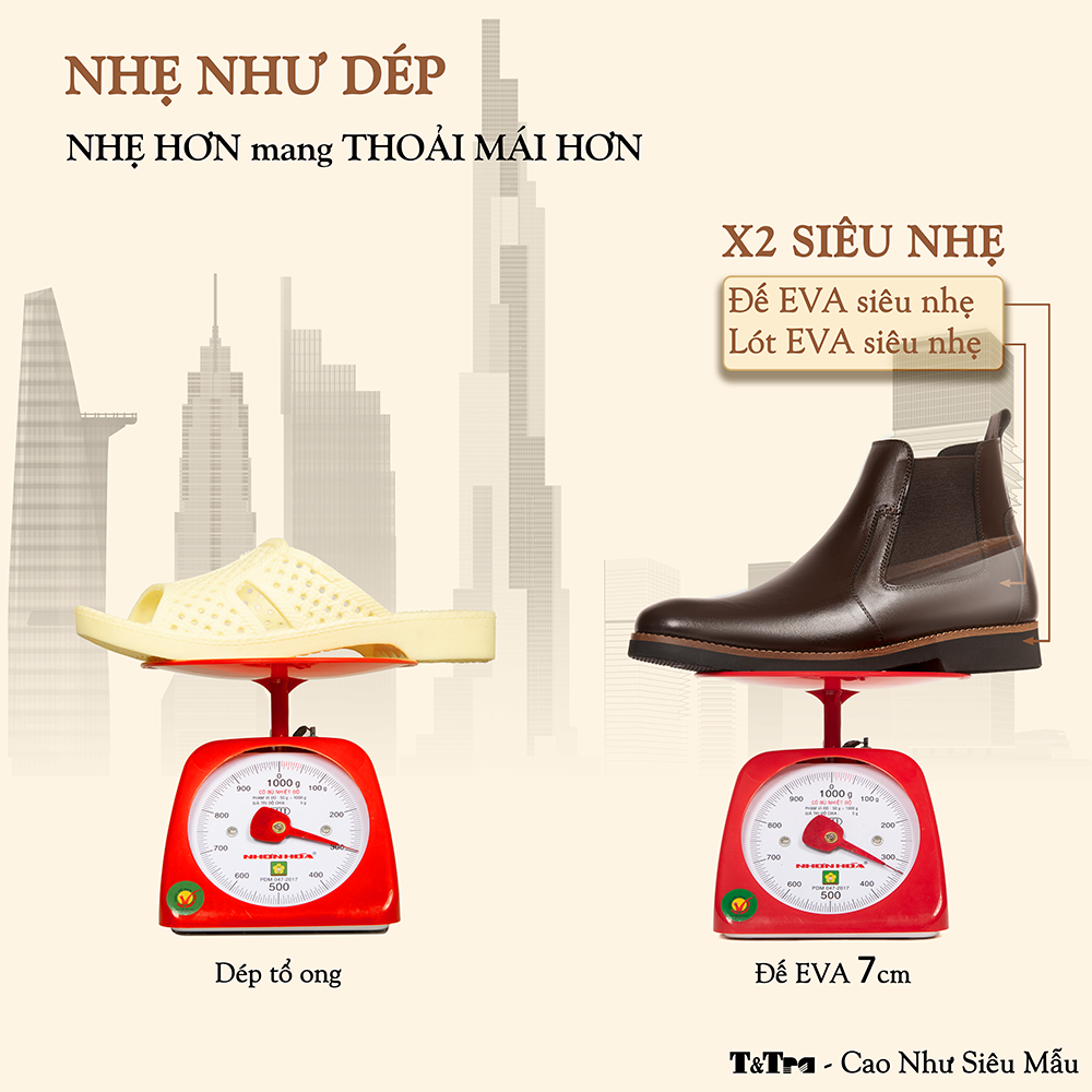 GIÀY CHELSSEA BOOTS NAM S1077 NÂU TỐI 7CM