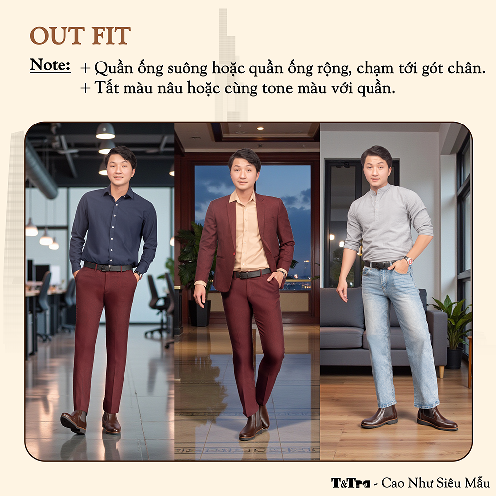 GIÀY CHELSSEA BOOTS NAM S1077 NÂU TỐI 7CM