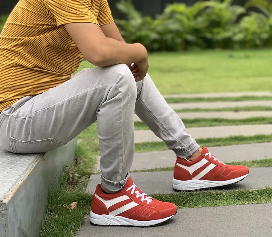 GIÀY CAO NAM SIÊU NHẸ - SIÊU ÊM T20 ĐỎ 8CM