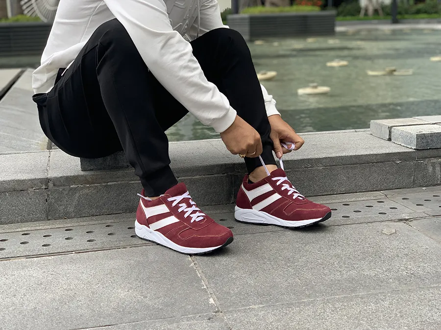 GIÀY CAO NAM SIÊU NHẸ - SIÊU ÊM T20 ĐỎ ĐÔ 8CM