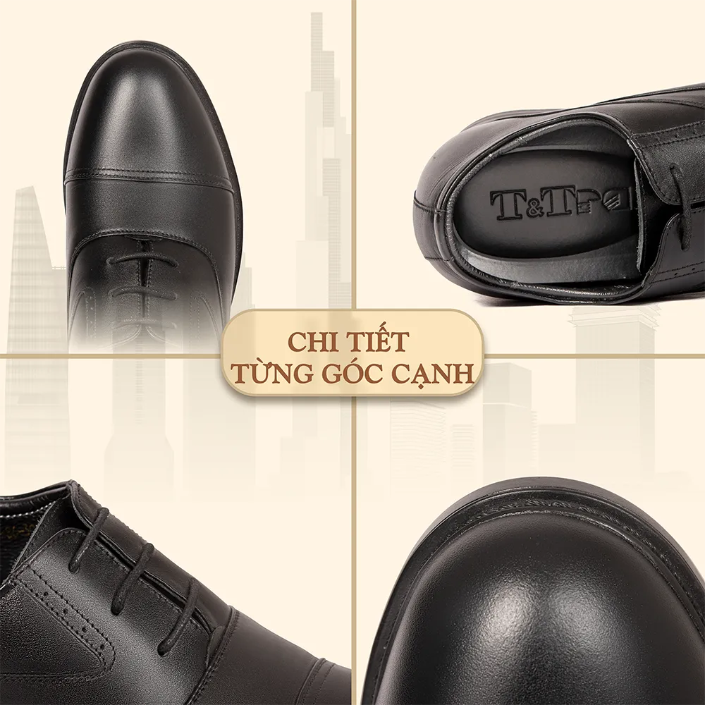 GIÀY ĐỘN NAM CAO 8CM SIÊU ÊM- CHỐNG DỐC T86 ĐEN