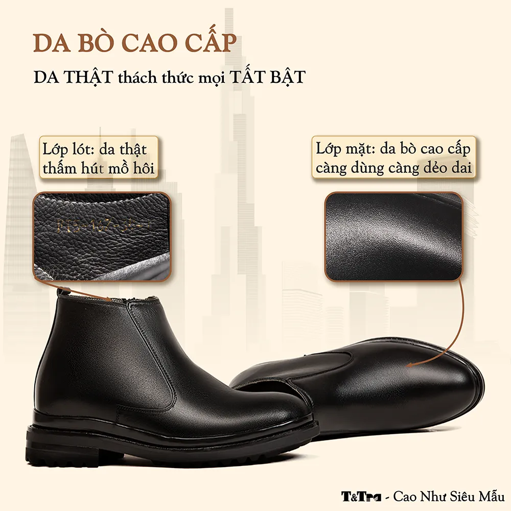 GIÀY CAO CỔ NAM SIÊU NHẸ T101Đ CAO 9CM
