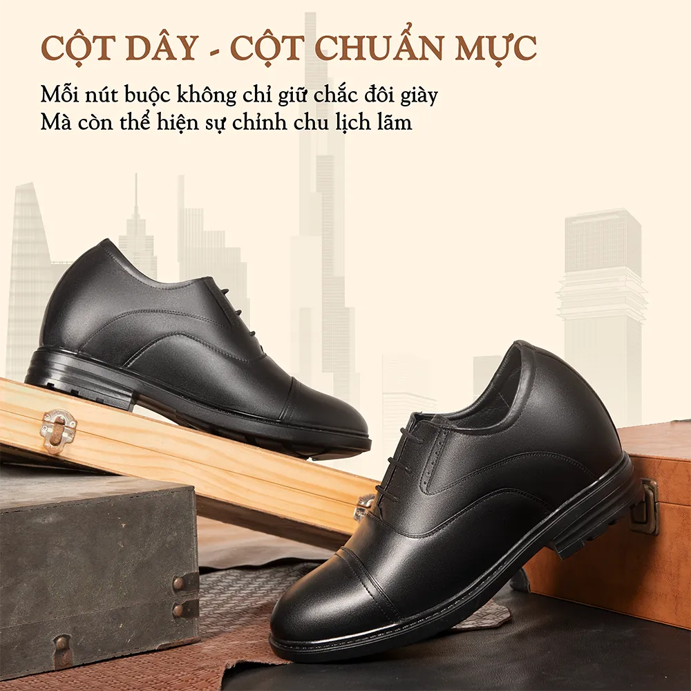 GIÀY ĐỘN NAM CAO 10CM SIÊU ÊM - CHỐNG DỐC T96 ĐEN