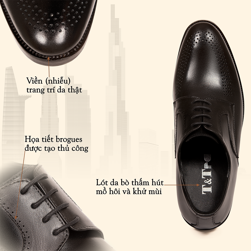 GIÀY TĂNG CHIỀU CAO NAM S2113 ĐEN 6.5CM