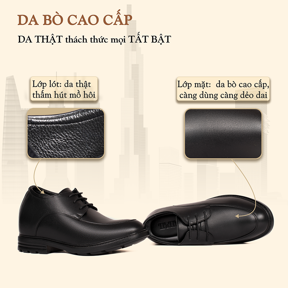 GIÀY CAO NAM 8CM SIÊU ÊM- CHỐNG DỐC T81 ĐEN