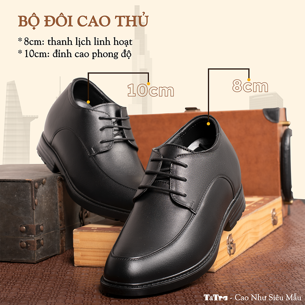 GIÀY CAO NAM 8CM SIÊU ÊM- CHỐNG DỐC T81 ĐEN