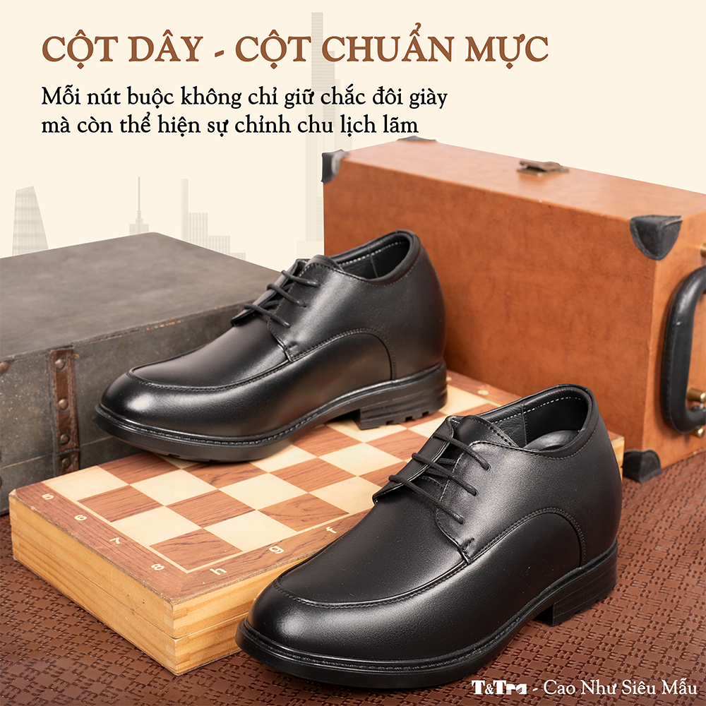 GIÀY CAO NAM 8CM SIÊU ÊM- CHỐNG DỐC T81 ĐEN