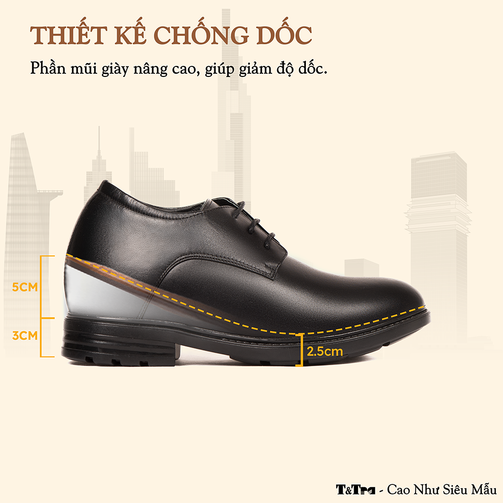 GIÀY ĐỘN NAM CAO 8CM SIÊU ÊM - CHỐNG DỐC T82