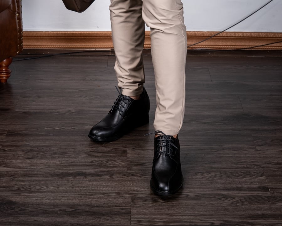 GIÀY ĐỘN NAM CAO 10CM SIÊU ÊM- CHỐNG DỐC T97 ĐEN