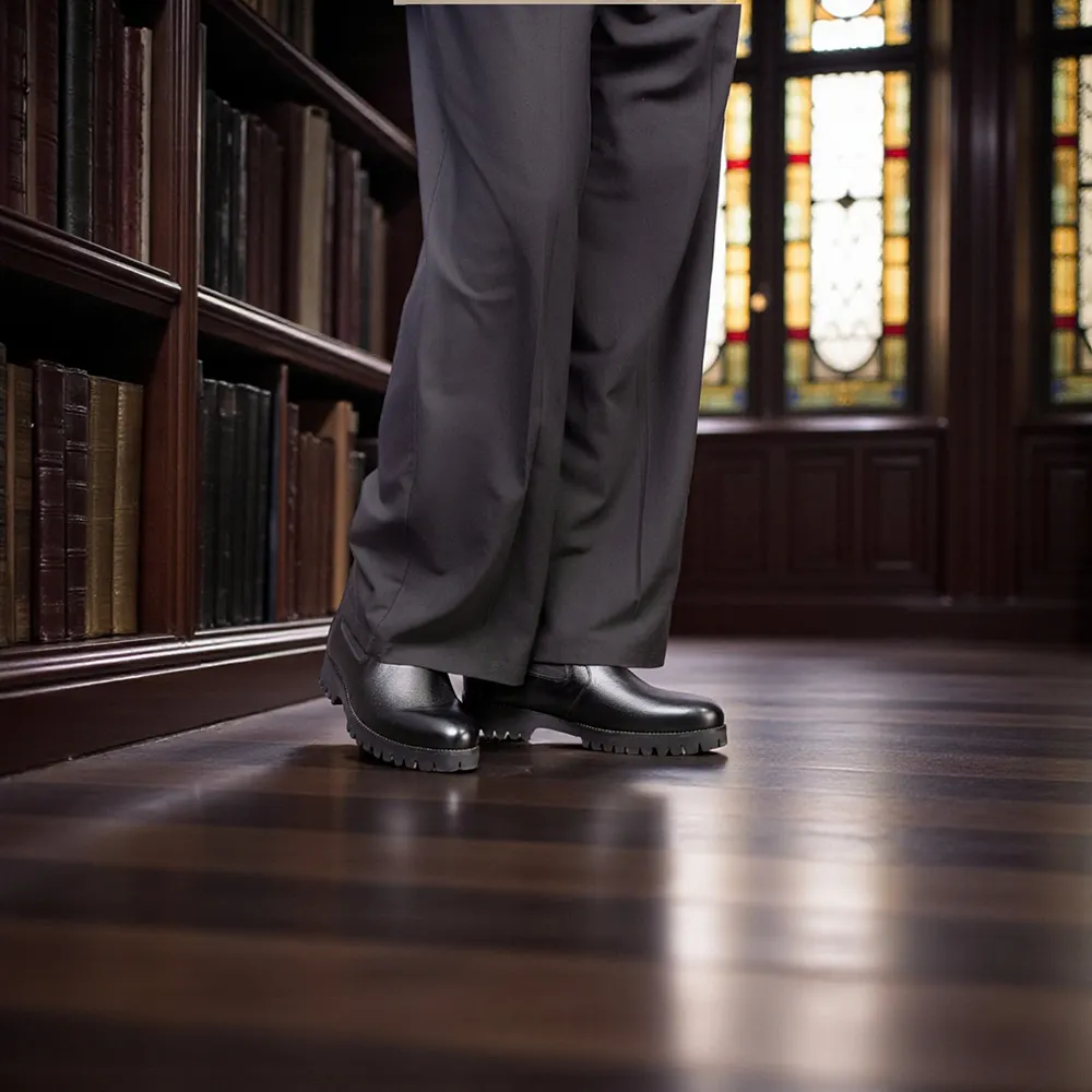 GIÀY CAO CỔ NAM SIÊU NHẸ S1077A ĐEN CAO 8CM