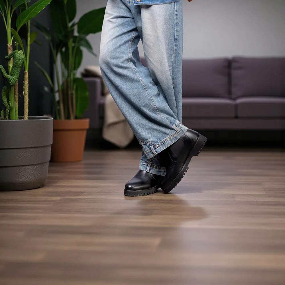 GIÀY CAO CỔ NAM SIÊU NHẸ S1077A ĐEN CAO 8CM